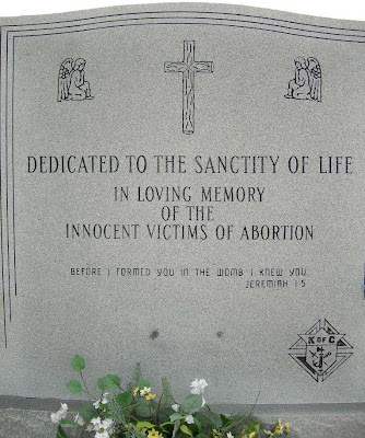 abortion exhibit at Groom Cross monument dedicated to the sanctity of life