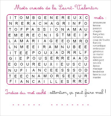 NOTRE COIN DU FLE francés en el IES.Abdera: MOTS CROISSÉS SAINT VALENTIN