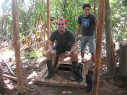 Cristian inaugurating the outhouse