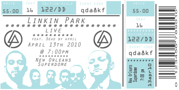  Just Be Brilliant: Retro Linkin Park Poster &Ticket 