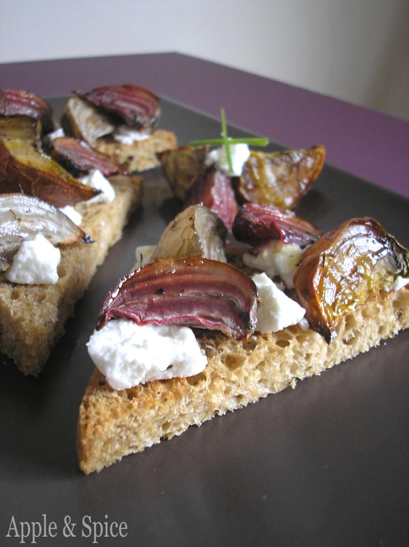 Apple & Spice Heritage Beetroot & Goats Cheese Bruschetta (GF)