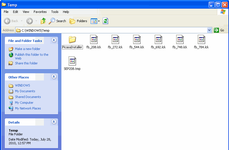 Temp folder. Folder location. Keep temporary files on my Computer. Временный файл temp