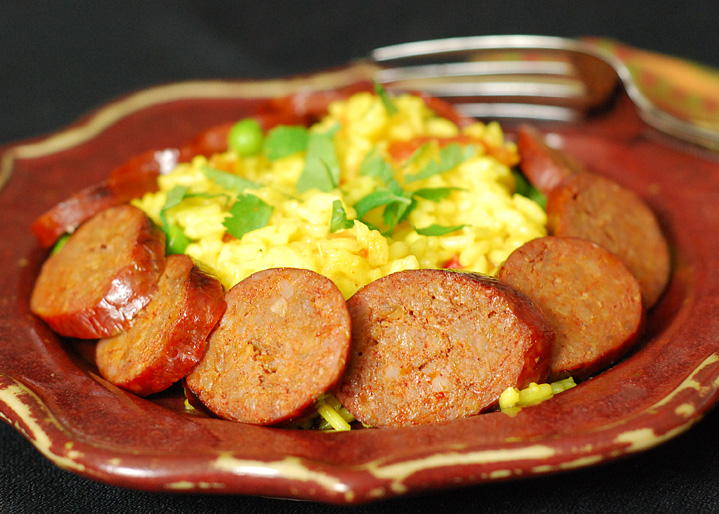 Bar BQ Grills Yellow Rice and Chorizo