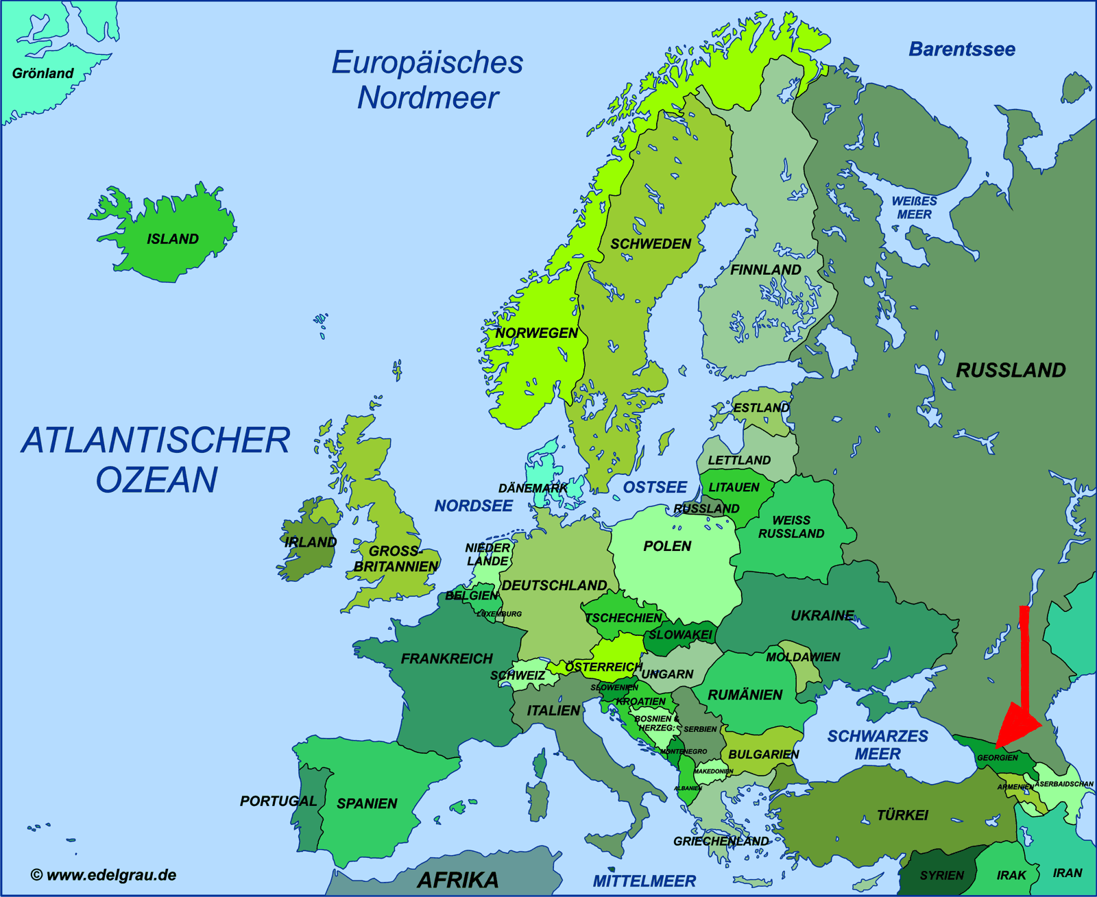 Europakarte Meere