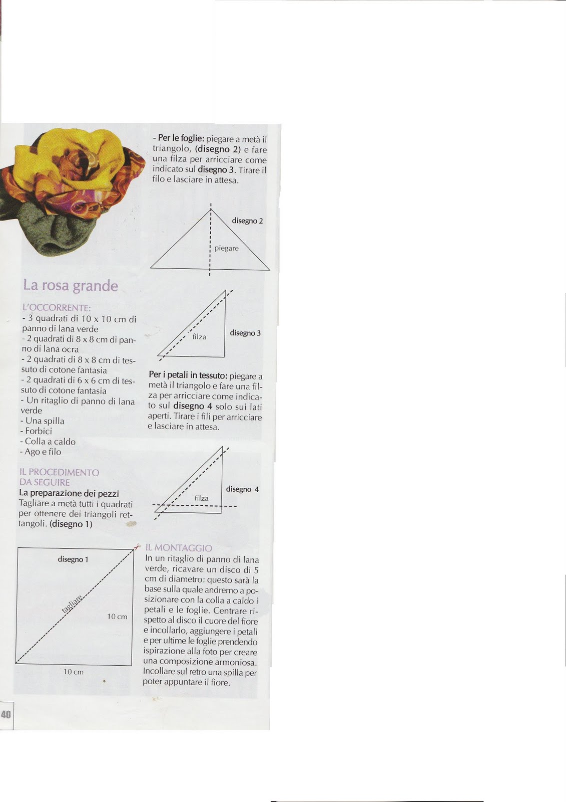 Questo ¨ il particolare di tre rose messe insieme realizzare in feltro