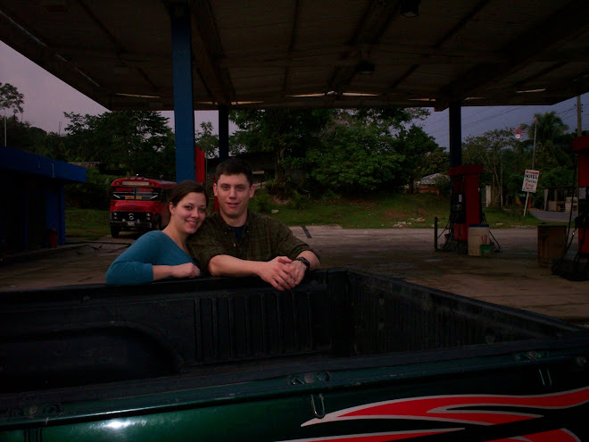 Jex and I at the gas station in Rio Dulce Christmas morning