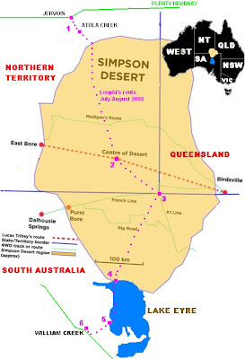 Simpson Desert Trek Australia Map