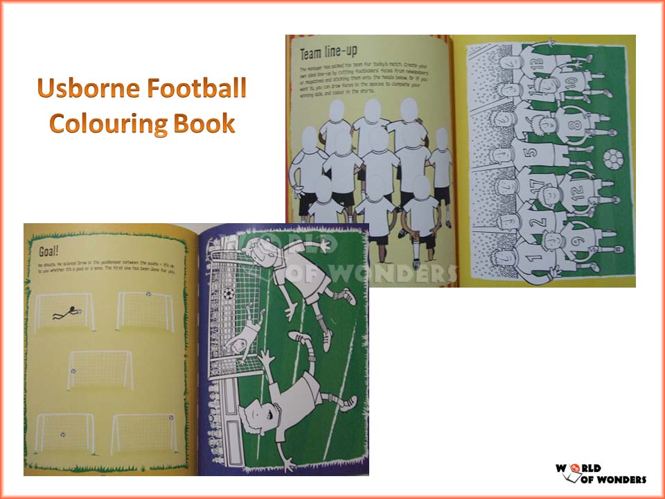 World of Wonders Usborne Football Colouring Book
