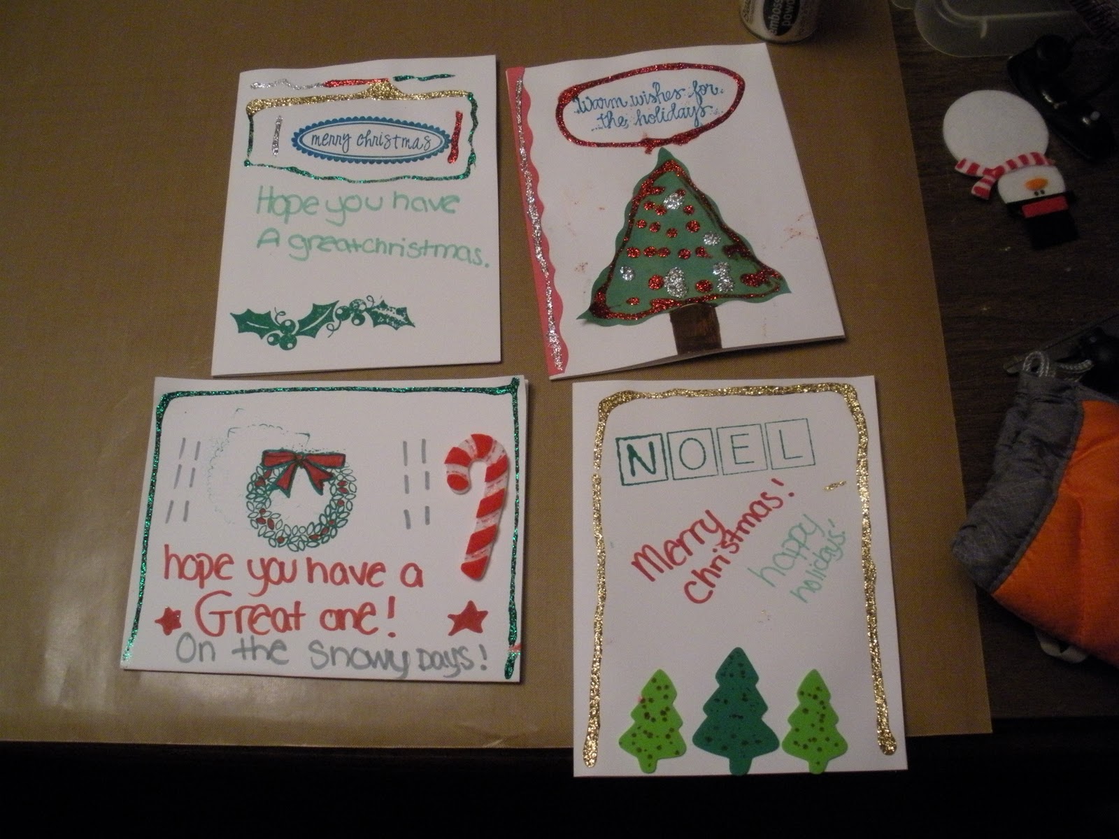 Jilly's Jewels Christmas Cards for Soldiers from my Students