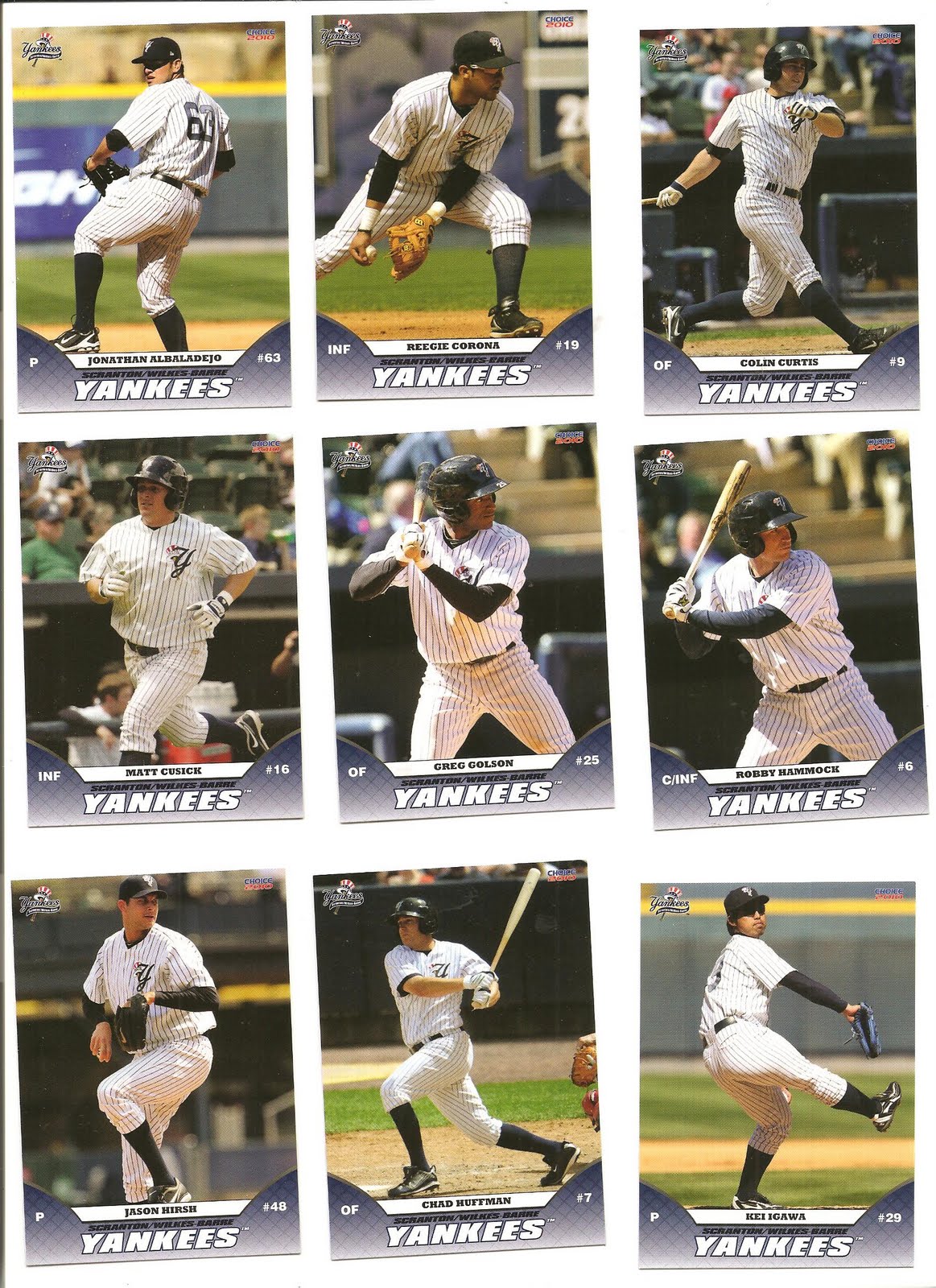 JS Sports Cards 2010 Scranton Wilkes Barre Baseball Cards