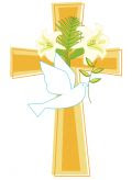 Holy Easter clipart of cross and dove