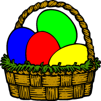 Free Easter egg clipart in backet.