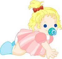 Cartoon baby with soother clip art
