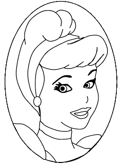 Beautiful portrait of Cinderella coloring page