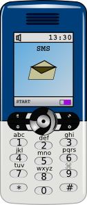 Blue and grey mobile phone clipart image