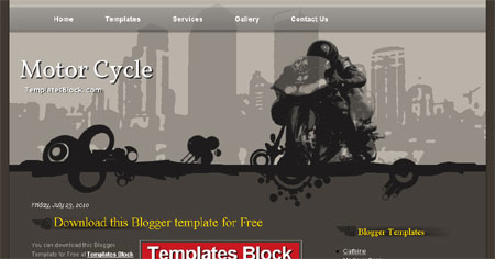 Free Blogger Motor Cycle Black Vector Template