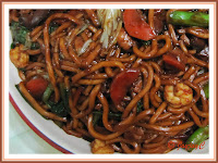 A plate of noodles, 'Hokkien Mee' for dinner