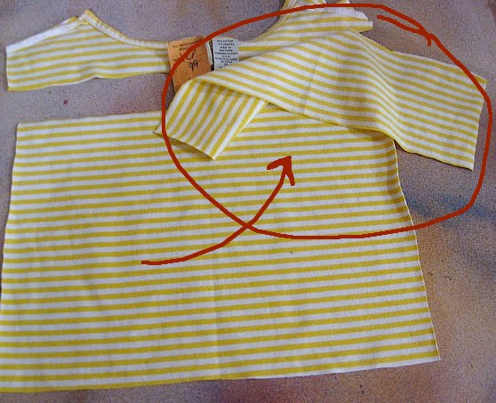 Cut the large rectangle and the strip in half, width-wise.