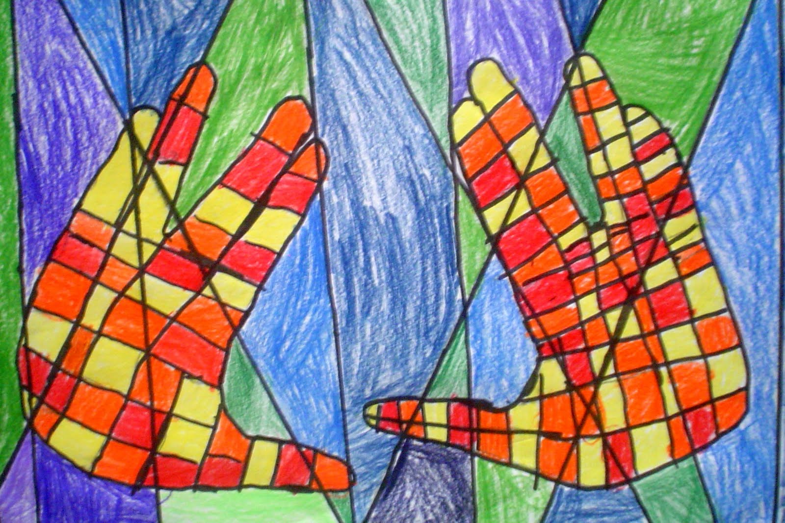 Lessons from the Art Room: 4th Grade Colorful Hands