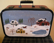 Winter Folkart Suitcase