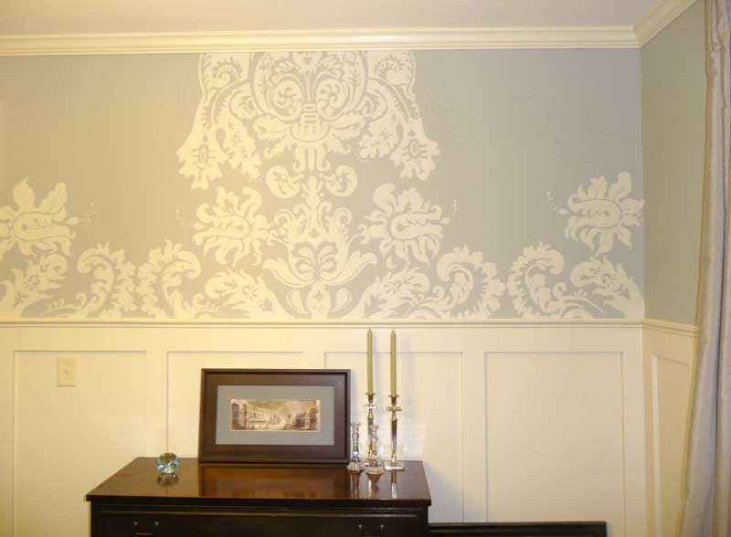 Handpainted Wallpaper A Gorgeous Dining Room Makeover From A Images, Photos, Reviews