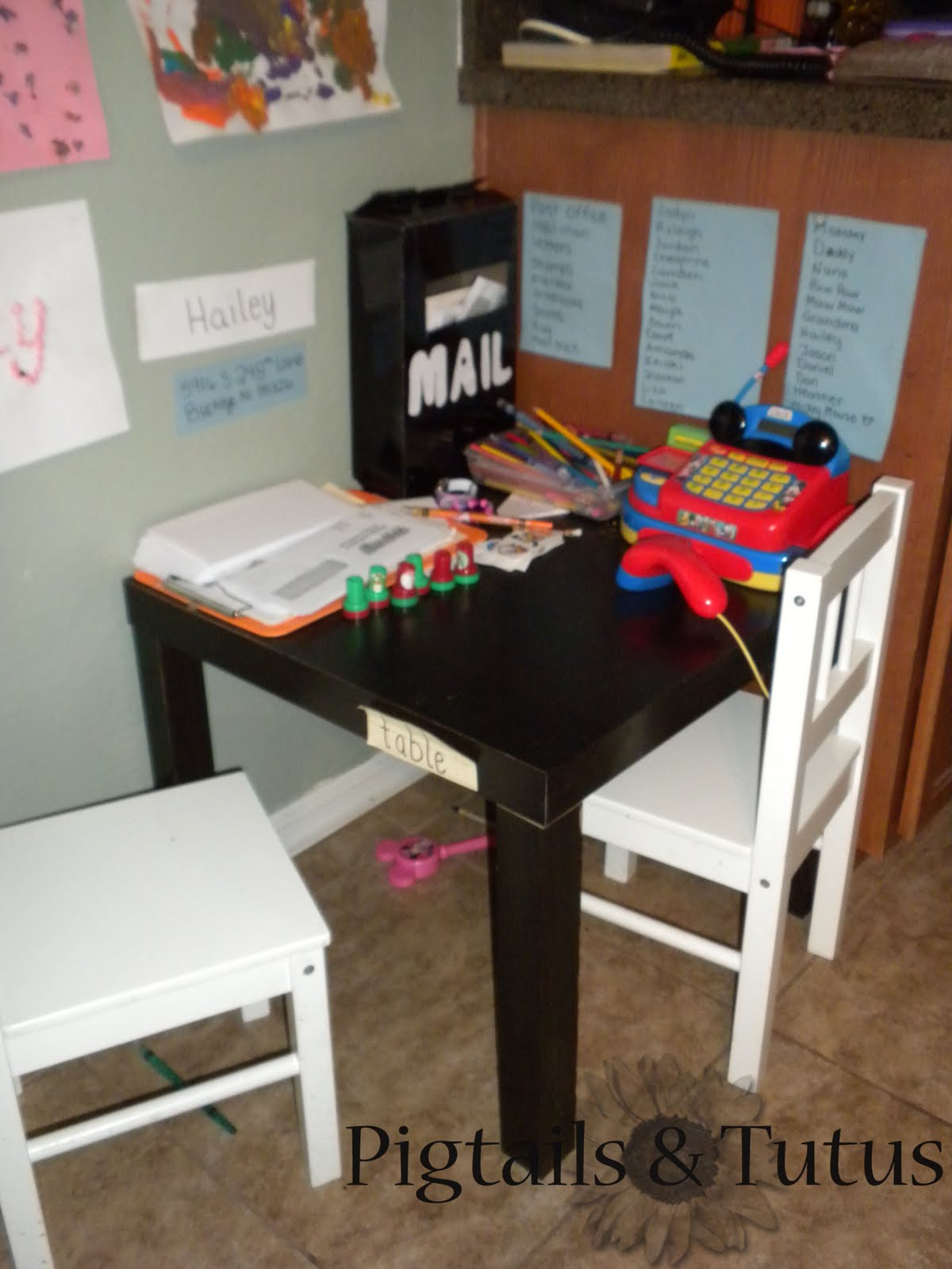 Pigtails and tutus: Post office pretend play