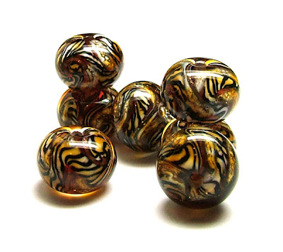 Lampwork Tiger Beads