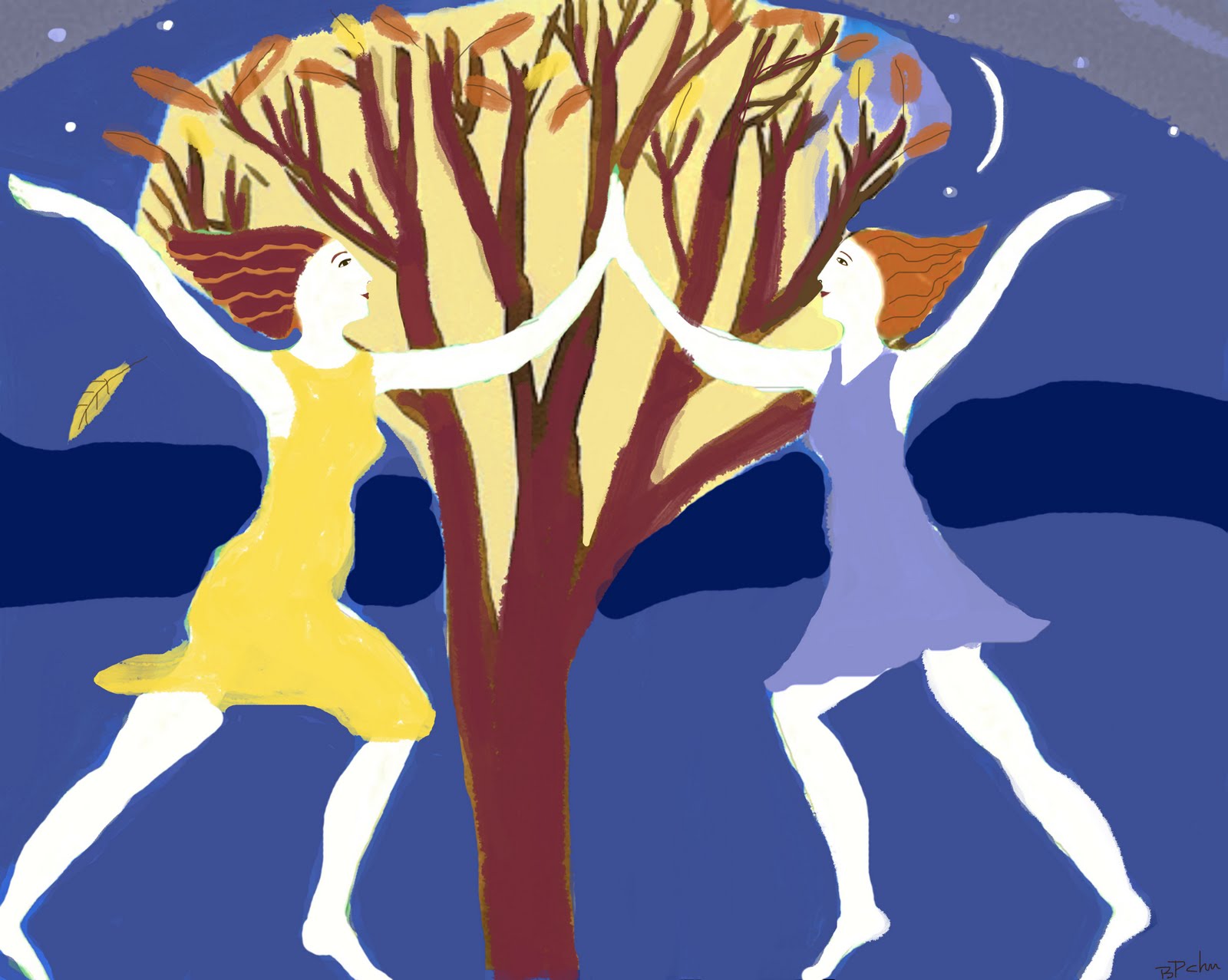 pinkpagodastudio New Illustration Dancing by the Light of the Moon pinkpagodastudio New Illustration Dancing by the Light of the Moon