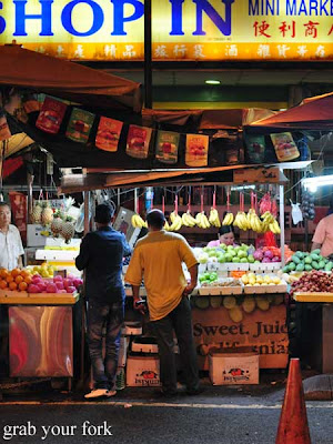 Malaysian street food, stingray and durian - Jalan Alor, Kuala Lumpur