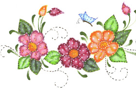 pintura em tecido pano de prato flores country