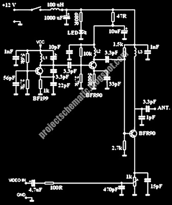Free Project Circuit Schematic: UHF TV Transmitter Circuit