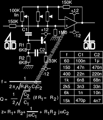 Free Project Circuit Schematic: 7 Band Audio Graphic Equalizer Circuit