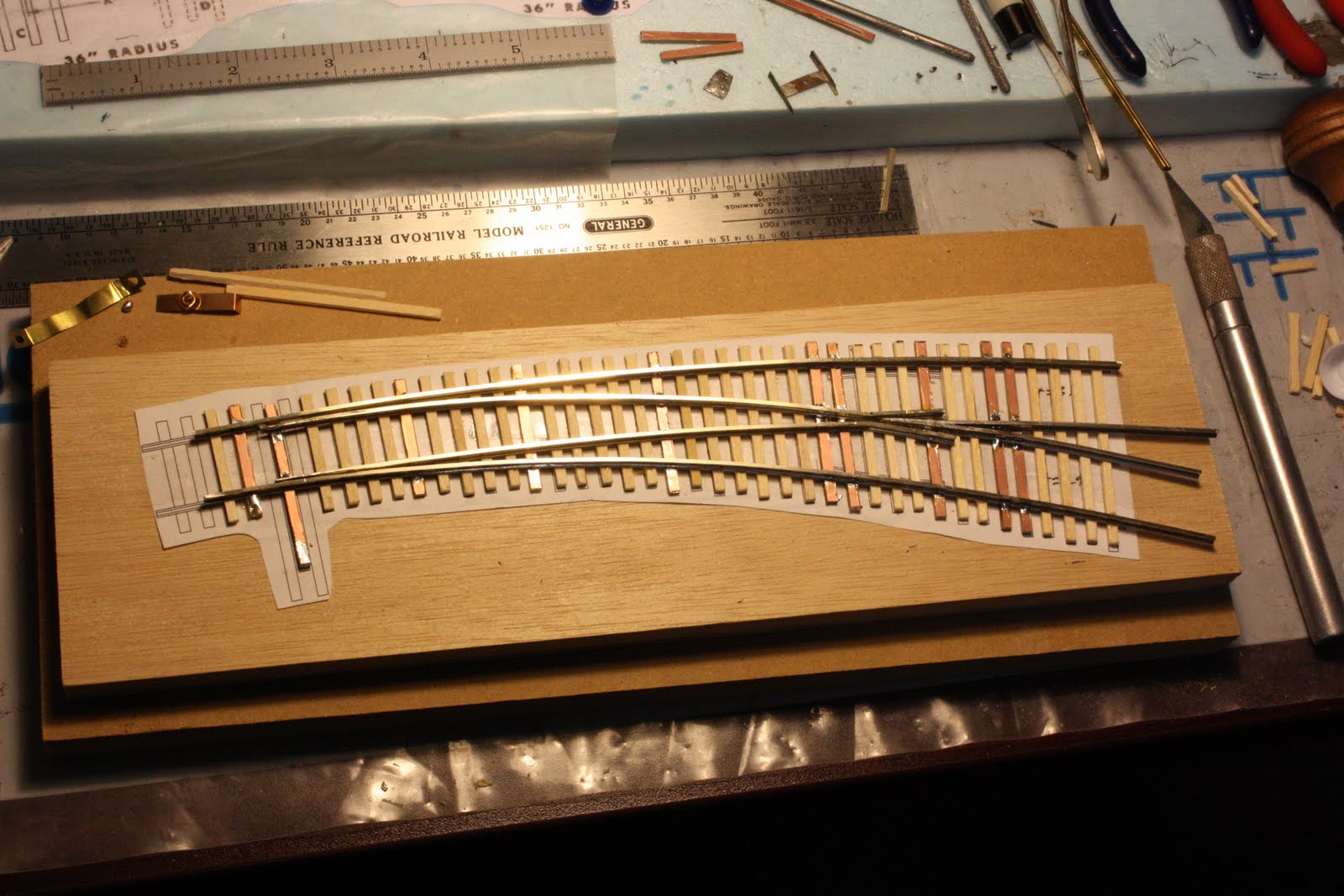 Dean's Model Railroad Hand made turnouts take 2