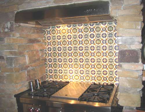 Stove Backsplash Pictures It is of a stove backsplash using the T74 floral tiles