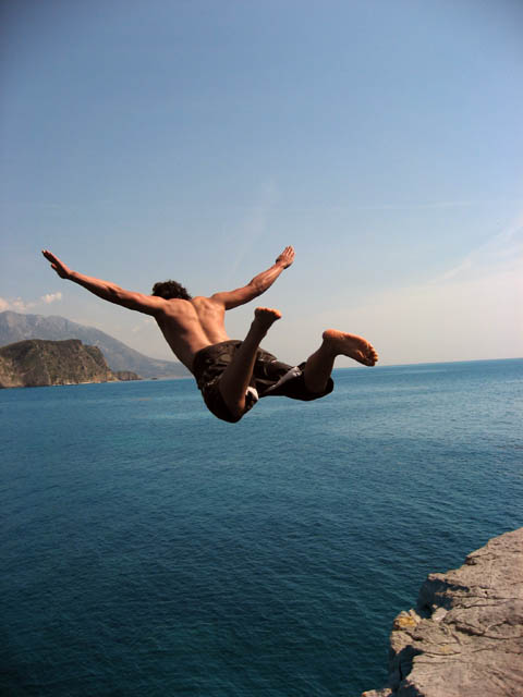 jump off a cliff