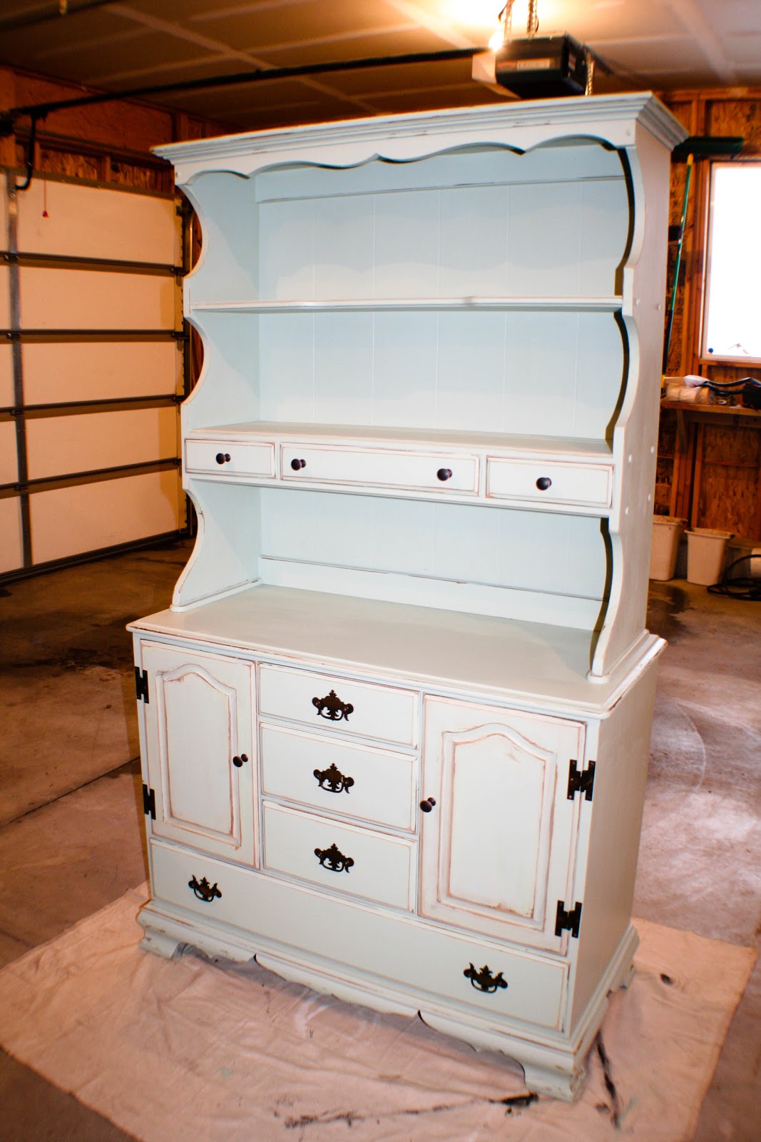 The Painted Porch {Robin's Egg Blue Hutch}