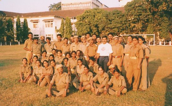 Joseph Rodrigues Karate instructor with Home Guards of Panjim division during training session.