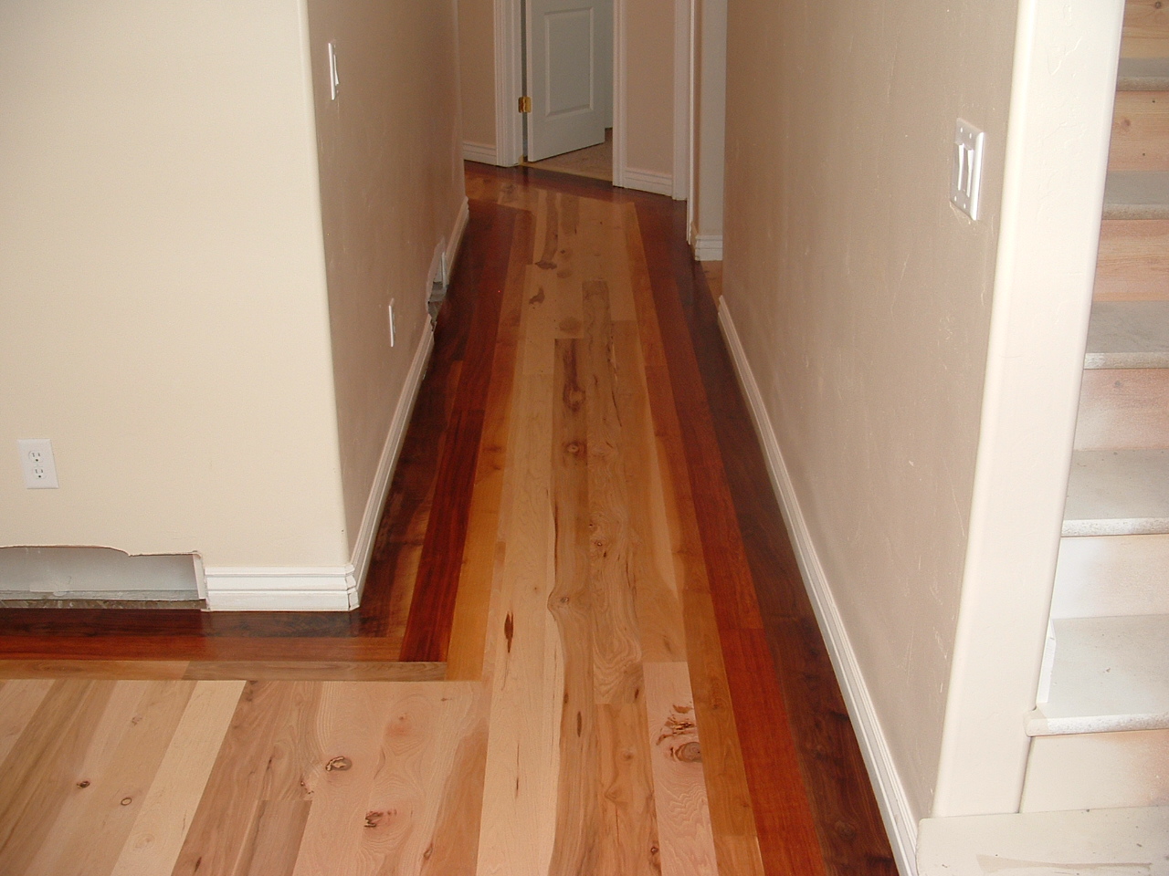 Wade Homes Custom Hardwood Flooring Hickory with a Brazilian Cherry