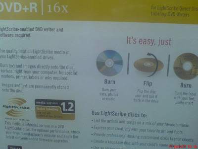 burn flip create label using lightscribe