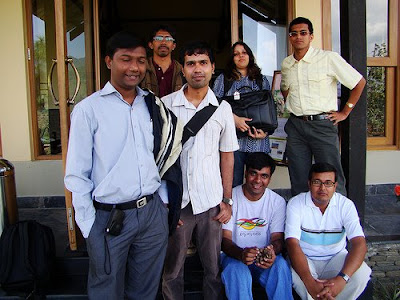 travel bloggers team with resort Manager Mr Bakshi