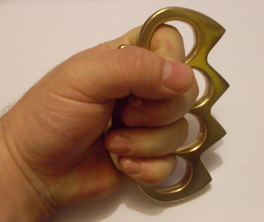 Homemade Solid Brass Knuckle Duster.