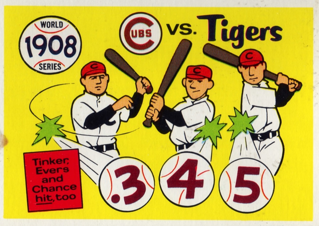 Number 5 Type Collection: 1970 Fleer Baseball World Series #5, 1908 (Cubs  vs. Tigers)