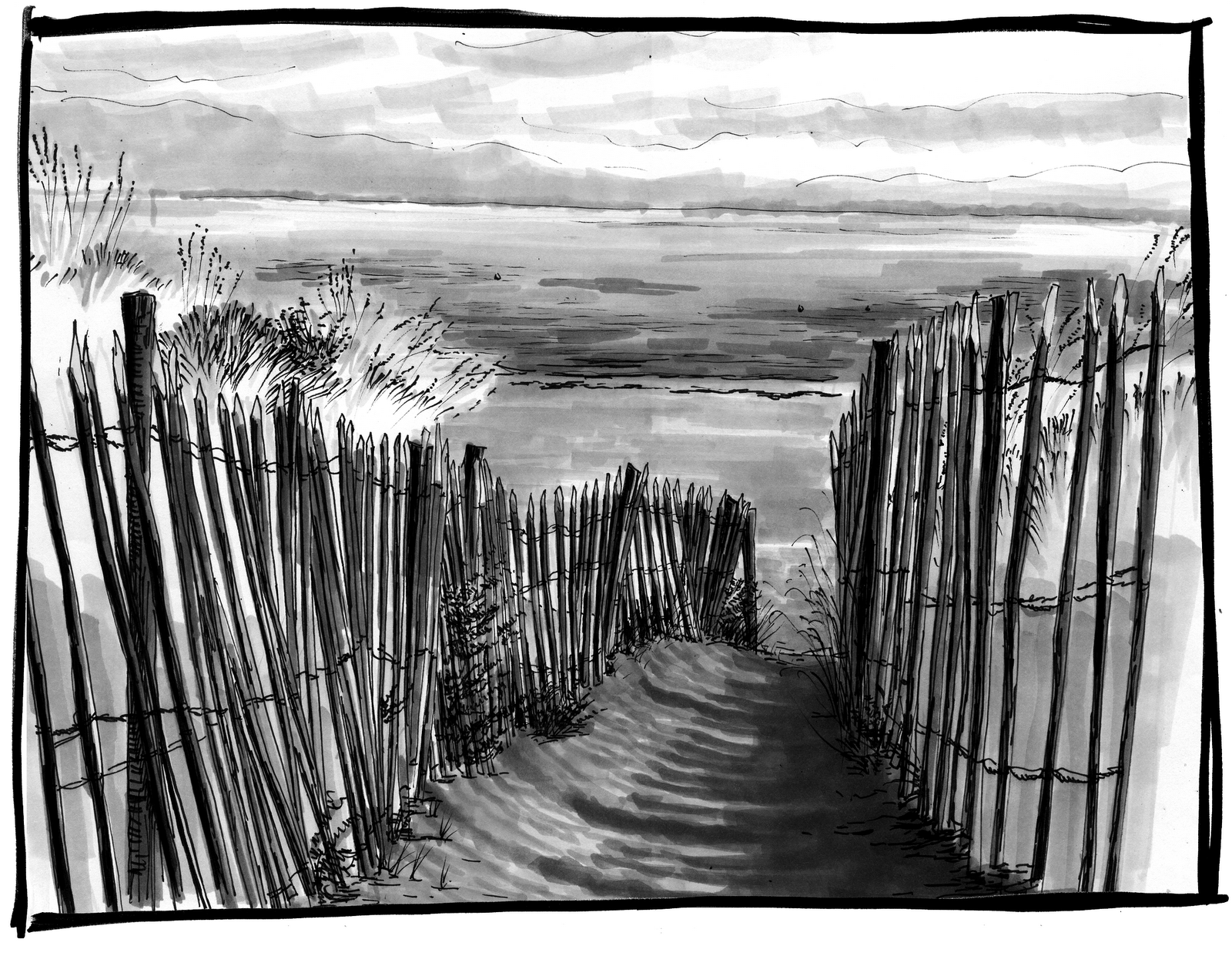 Camille Chincholle illustratrice croquis noir et blanc