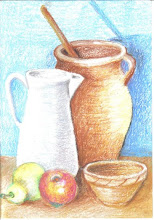 Drawing & Composition (Pastel or Crayon).     Subject  about still life,landscape and portrait.