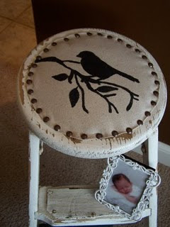repurposed step stool shelf http://bec4-beyondthepicketfence.blogspot.com/2011/02/mama-told-me-theres-be-days-like-these.html