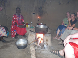 Inside the kitchen building