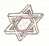 Star Of David Made From Six Impossible Triangles
