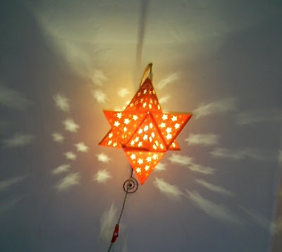 three dimensional Star of David lanterns