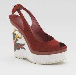 Gucci Tattoo Heart Wedges