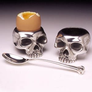 sterling silver skull head egg cups